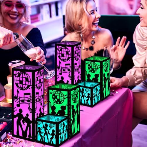 Rossesay 24 Pcs Disco Lantern Table Centerpiece for 70s Music Party Decor - Image 6