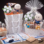 Funnymoom 12 Pcs Empty Volleyball Gift Baskets with Cellophane Bags & Bows - Image 2