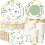 Funnymoom 250 Pcs Sage Green Eucalyptus Party Decorations Wedding Serves 50 by Funnymoom