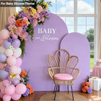 8 FT Arch Backdrop Cover, Wedding Purple Arch Covers Stretchy Backdrop Spandex Fitted for Chiara Stand Birthday Baby Shower Party Ceremony Decoration Purple 8FT - Image 4