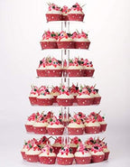 YestBuy Cupcake Stand, 6 Tier Large Cupcake Tower Display, Round Cupcake Holder, Acrylic Dessert Stand, Pastry Display Tree for Party, Wedding, Baby Shower by YestBuy
