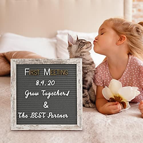 Changeable Felt Letter Board with Letters, Pre Cut & Sorted 725 Letters, First Day of School Board, Baby Announcement Sign, 10x10 Inch Message Board, Pregnancy Announcement Classroom Decor Sign Board - Image 4