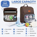 PILLANI Baby Diaper Bag Backpack - Large Bag for Boys & Girls, Waterproof Diaper Backpack - Travel Diaper Bags w/Changing Pad, Baby Registry Search & Shower Gifts - Essentials Must Haves Newborn Stuff - Image 2