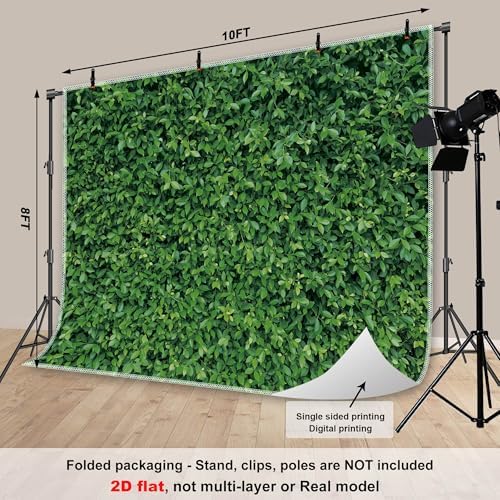 Green Leaves Backdrop - Nature Greenery Polyester Photography Background for Birthday Wedding Decor Soft Fabric Wall Banner | Baby Shower, Safari, Dinosaur Theme Photo Booth(10x8ft) - Image 3