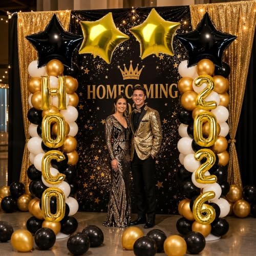 2 Sets Homecoming 2026 Balloon Column Stand Party Decorations Kits with Balloons Class of 2026 Hoco Balloon Tower Stand Kit for Homecoming Prom Party Photo Booth Props Backdrop Decor Party Supplies - Image 2