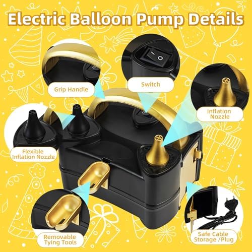Bezente Pro Duralatex Pink Balloons - 100 Pack 12 inch Extra-Thick Pink Balloons and Electric Balloon Pump - Image 7