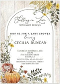 Fall Floral and Pumpkin Baby Shower Invitation, Falling in Love with Baby by Handmade