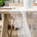 Hooqict 20 Pack White Lace Table Runner 14 x 120 Inch Boho Ivory Lace Table Runner for Rustic Wedding Party Reception Dinner Table Decorations Baby Shower Bridal Shower Embroidered Table Runners - Image 7