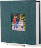 HoneyTolly Large Photo Album Self Adhesive, DIY Scrapbook Album for 3x5 4x6 8x10 Pictures, 60 Pages Linen Cover Memory Book, Ideal Gift for Family Wedding Baby Christmas Anniversary(Dark Green) by HoneyTolly
