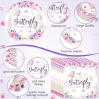 Funnymoom 452 Pcs Butterfly Baby Shower Party Decoration Supplies for 50 - Image 3