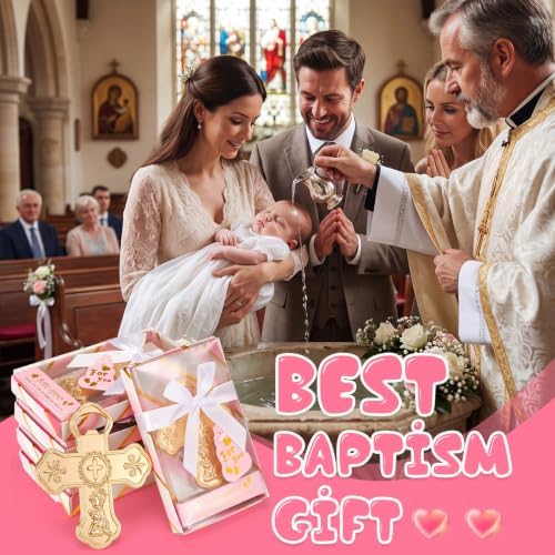 Wesiti 24 Pcs Pink Baptism Favors for Guests Praying Cross Bottle Openers Gender Reveal Boys Girls Souvenirs for Baptism Baby Shower Christening First Communion Party - Image 3