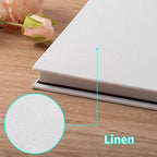 Large Photo Album Self Adhesive 4x6 5x7 6x8 8x10 Pictures Scrapbook Magnetic Album DIY Scrap Book 60 Sticky Pages Linen Cover DIY Photo Album with A Metallic Pen and DIY Accessories(White) - Image 5