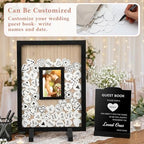 Wedding Guest Book Alternatives, Rustic Wedding Guest Book Sign Reception Drop Box with 100 Wooden Picture Frame Hearts for Wedding Anniversary Birthday Party (Black) - Image 5