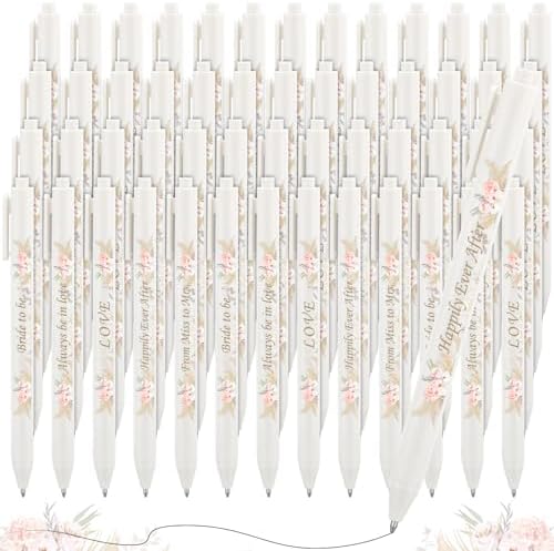 Fulmoon 75 Pcs Bridal Shower Pens Bulk Wedding Pens Favors Bachelorette Engagement Party Gifts Baby Shower Pen Prizes Souvenirs Bag Supplies for Guest Game Office School (Elegant Color,Boho) by Fulmoon
