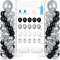2 Sets Adjustable Balloon Column Stand Kit with Bases（Black & Silver） by Naozinebi