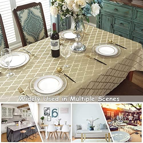 SASTYBALE Jacquard Tablecloth, Rectangle 60" x 120", Gold - Image 5