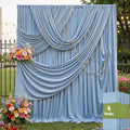 20x12ft Dusty Blue Backdrop Curtains for Wedding Party 4 Panels 5×12FT Tall by LeegleriTableSkirt