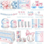 Cocomigo Baseballs or Bows Gender Reveal Decorations, Serves for 25 - Image 2