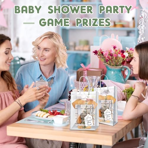 43 Pcs Baby Shower Game Prizes for Winners 6 Sets Baby Shower Prizes for Game Player with Bamboo Cheese Board Oak Knife Fork Placemats Artificial Eucalyptus Stems Tags Bags - Image 6