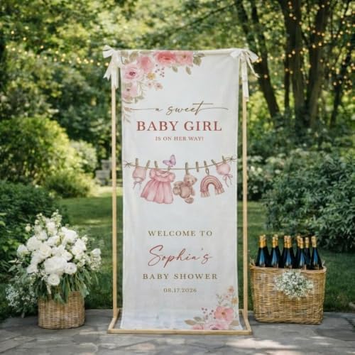 Custom Name Baby Shower Fabric Welcome Sign #7 - Image 3