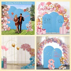 Gawicpy Wedding Arch Backdrop Stand Set Metal Arch Backdrop Stand with Wedding Arch Cover, Wedding Balloon Arch Backdrop Stand for Birthday, Baby Shower, Anniversary (Blue, 4FT+5FT+6FT) - Image 4