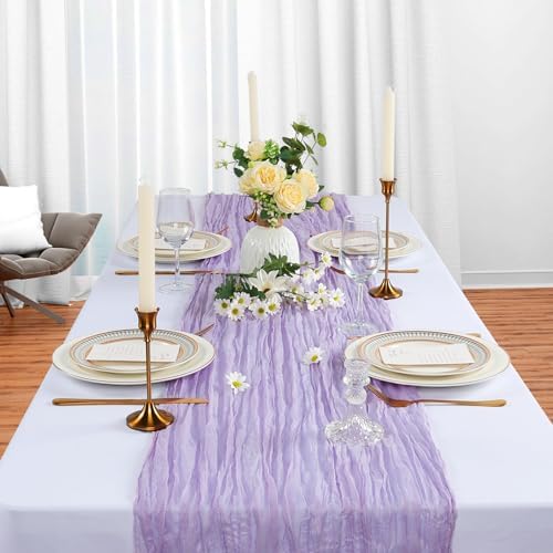 12 Pack 35 x 120 Inch Lilac Purple Table Runner Cheesecloth 10Ft - Image 3