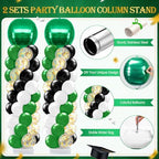 2 Sets Green Black White Balloon Column Stand Kit, Adjustable Floor Balloon Tower with Foil & Latex Balloons, DIY Party Decorations for Birthday Baby Shower Jungle Safari Sports Anniversary - Image 3