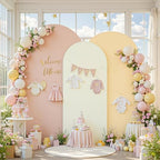 Set of 3 Arch Backdrop Covers(6ft, 5ft, 4ft) - Premium Stretchy Spandex Backdrop Arch Stand Cover for Baby Shower,Wedding,Party Decor Chiara Cover with Double-Sided Design(Cream Nude Champagne) - Image 6