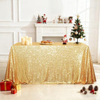 SquarePie Sequin Tablecloth 90x132 Inch Gold for Wedding Party - Image 2