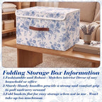 2 Pack Blue Floral Storage Bin with Lids, 17x11x12 Inch - Image 4