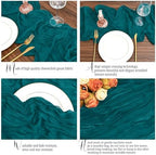 24 Pack Teal Table Runner 10Ft Cheesecloth Table Runner Rustic Gauze Table Runner Romantic Long Sheer Fabric Cheese Cloth Table Runner for Wedding Party Bridal Baby Shower - Image 3