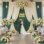 20ft×15ft Forest Green Backdrop Curtain for Wedding Parties - Image 2