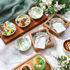 Teenyyou 80 Pack Wedding Favors for Guests Small Ceramic Bowls Bulk Gifts Set 3.3 Inch Sage Green Verdure Design Mini Dipping Bowl Sauce Dish with Cards Box for Party Shower Favor Souvenir - Image 6