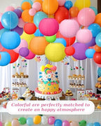 Treela Paper Lanterns Bulk, 5 Sizes, Round Chinese Lamp, Colorful, 80 Pcs - Image 3
