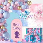 Arch Backdrop Cover Set of 2 (6FT/7.2FT) Double Color Wedding Gender Reveal Arch Cover Decorations Spandex Fitted Chiara Arch Backdrop Covers for Baby Shower Party Birthday Banquet (Pink-Blue) - Image 6