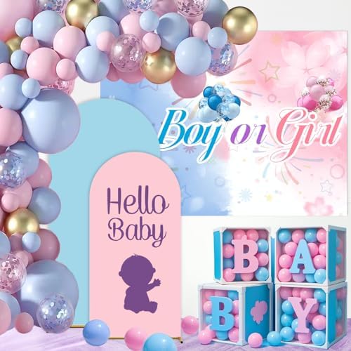 Arch Backdrop Cover Set of 2 (6FT/7.2FT) Double Color Wedding Gender Reveal Arch Cover Decorations Spandex Fitted Chiara Arch Backdrop Covers for Baby Shower Party Birthday Banquet (Pink-Blue) - Image 6