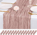 14 Pack Dusty Pink Cheesecloth Table Runner 17x108 Inch Semi Sheer Boho Gauze Cheese Cloth Fabric Table Runners, for Wedding Party Baby Shower Birthday Home Decor Garden Farmhouse by Unknown