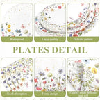 Wildflower Party Decorations, Paper Plates Napkins Cups Serve 50, Floral - Image 2