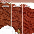 25 Pack Terracotta Cheesecloth Table Runner 17 x 108 Inch Gauze Table Runner Fabric Semi Sheer Cheese Cloth Table Runner Bulk for Rustic Romantic Wedding Baby Shower Table Decoration - Image 4