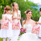 Sayglossy 24 Pcs Clear Pink Gift Bags with Handles 6.1 x 5.9 x 2.8 Inch Wedding Transparent Glitter Tote with Ribbons Reusable PVC Gift Wrap Bags for Baby Bridal Shower Birthday Party - Image 6