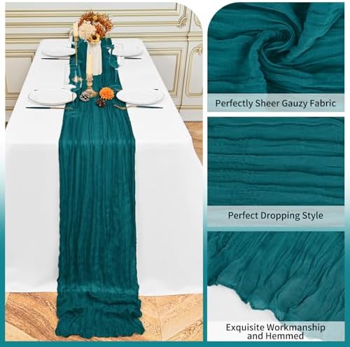 24 Pack Teal 10Ft Cheesecloth Table Runner - Image 3