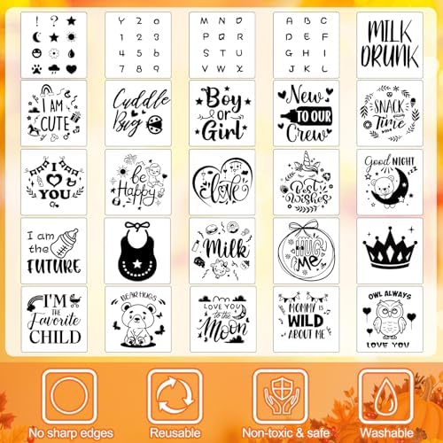 Panitay 100 Pcs White Baby Bodysuits Bibs Kit 25 Guests, Pumpkin - Image 7