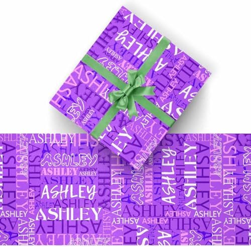 AOFUN Custom Wrapping Paper Custom Name Wrapping Paper Christmas Paper Wrap Fashion Birthday Gift Fashion Birthday Gift Personalized Gift Wrap Paper 3 Rolls 58" x 23" - Image 2
