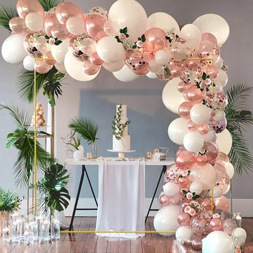 Wedding Arch Backdrop Stand 6.6x6.6 FT Gold Square Balloon Arch Frame for Wedding, Birthday Party, Baby Shower Ceremony Decoration - Image 5