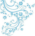 Light Sky Blue Color Swirl Flower Floral Wall Decal. (100" X 29") #262A by Stickerbrand