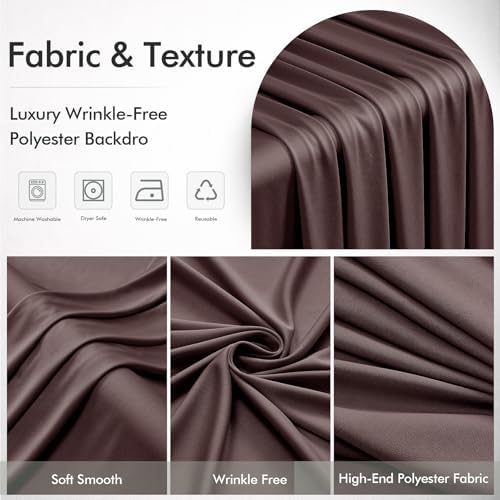 50x12 Coffee Brown Backdrop Curtains for Wedding Party 10 Panel 5×12FT Tall - Image 6