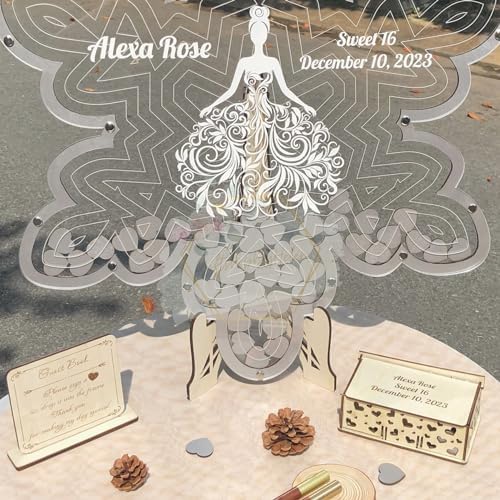 Wooden Heart Drop Box Guest Book Alternative for Sweet 16 & Quinceanera - Image 2