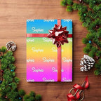 Custom Birthday Gift Wrapping Paper, Personalized Gradient Blue Yellow And Pink Gift Wrap Paper with Logo Funny Wrapping Paper Roll for Men Women Boys Girls Christmas Memorial 58x23 3 Rolls - Image 4