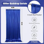 20x10FT Royal Blue Sequin Backdrop Curtain for Party - 4 Panels 5x10FT Wrinkle-Free Shimmer Drapes for Birthday, Wedding, Christmas, Decorations & Photography - Image 5