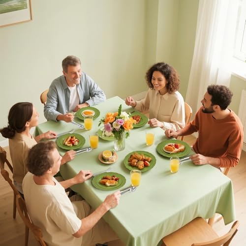 U-QE 100PCS Olive Green Plastic Plates - Plastic Green Plates Disposable - Image 6